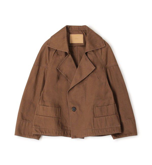 GALERIE VIE「サンフェードデニム ワイドカラーブルゾン」|ブルゾン・スタジャン|45 キャメル