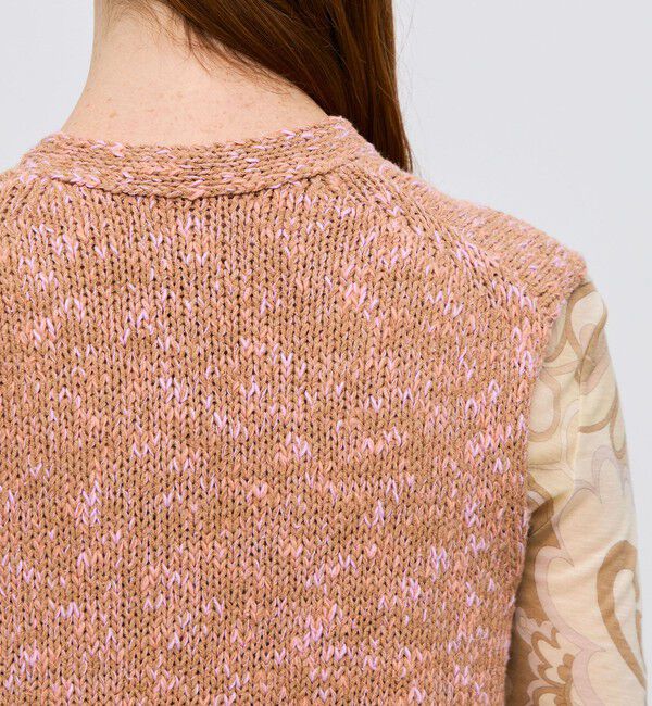 BACCA「コットンメランジェ Vネックベスト」|ニット・セーター|