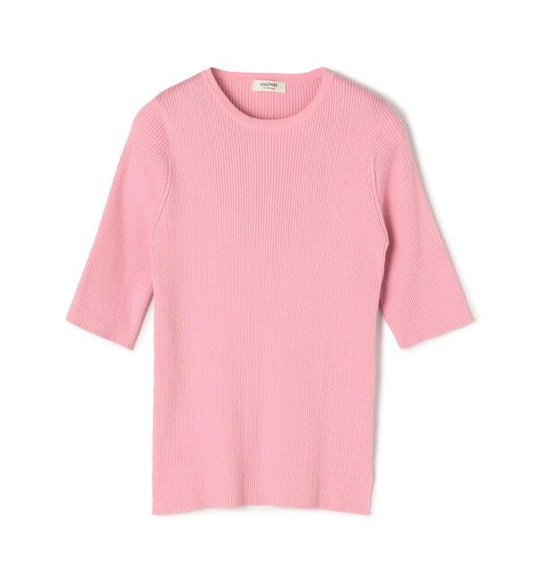 MACPHEE「コットンリブ クルーネックプルオーバー」|ニット・セーター|31 ライトピンク
