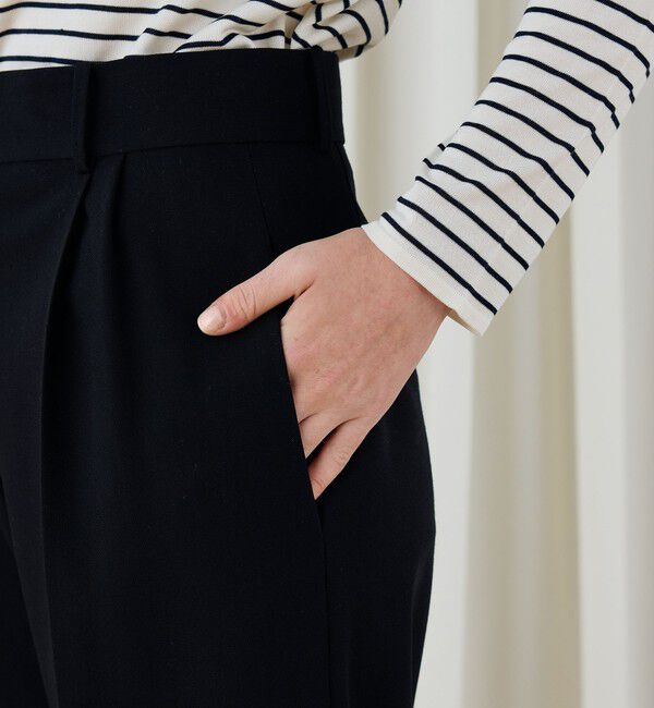 DES PRES「ソフトウールオックス タックセミワイドパンツ」|スラックス|