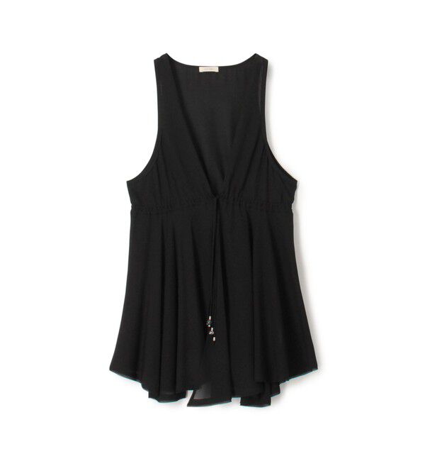 DES PRES「シルクジョーゼット ペプラムノースリーブブラウス」|シャツ・ブラウス|19 ブラック