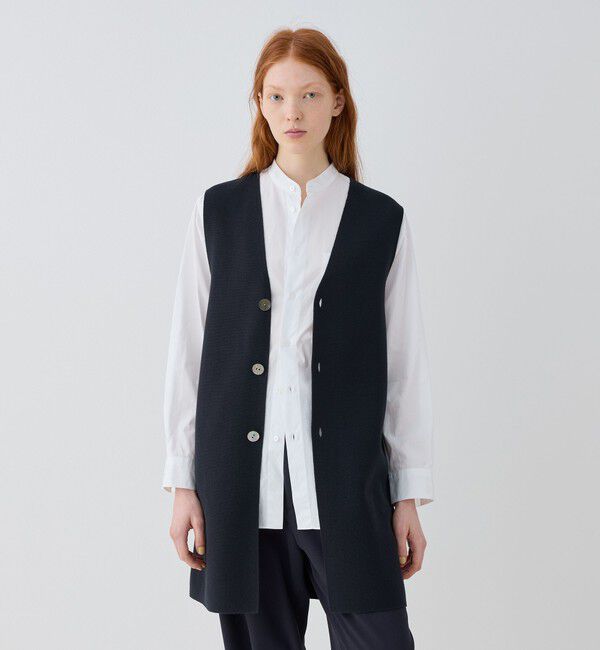 GALERIE VIE「ミラノリブ ロングベスト」|ベスト・ジレ|