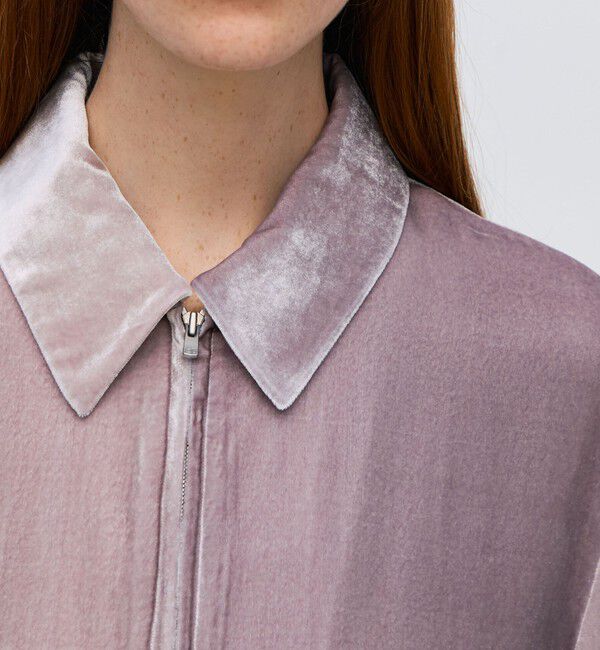 BACCA「レーヨンシルクベルベット ジップアップブルゾン」|ブルゾン・スタジャン|