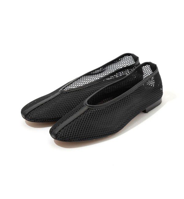 TOMORROWLAND GOODS「DES PRES メッシュフラットシューズ」|バレエシューズ|19 ブラック