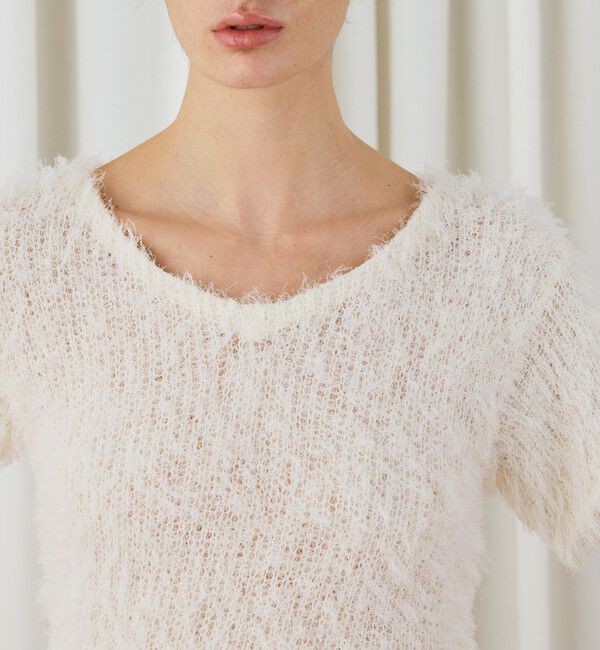 DES PRES「フラッフィーコットン フロンタブルプルオーバー」|ニット・セーター|