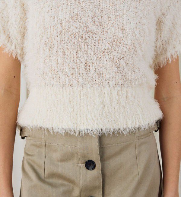 DES PRES「フラッフィーコットン フロンタブルプルオーバー」|ニット・セーター|