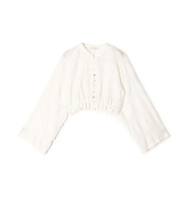 DES PRES「ブリックジャカード クロップドブラウス」|シャツ・ブラウス|11 ホワイト