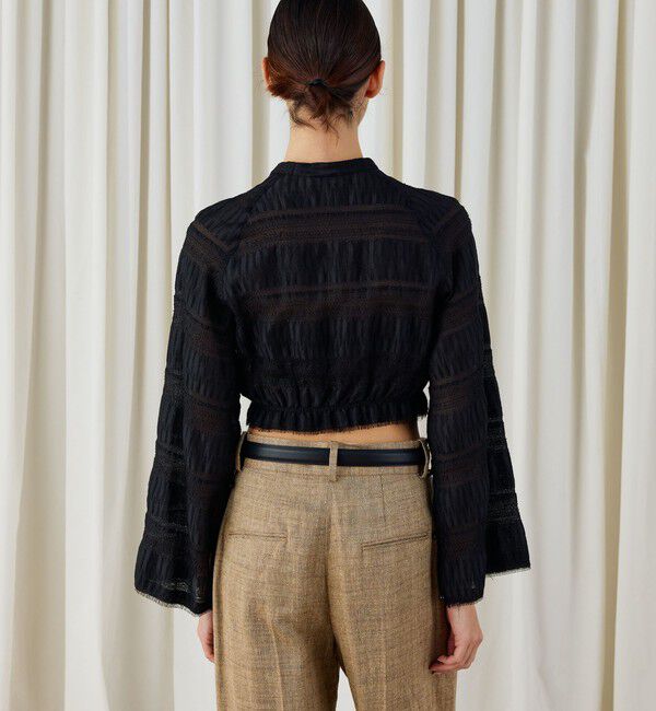 DES PRES「ブリックジャカード クロップドブラウス」|シャツ・ブラウス|