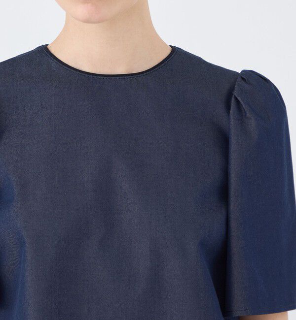 TOMORROWLAND collection「コットンシルクデニム タックベルスリーブプルオーバー」|シャツ・ブラウス|