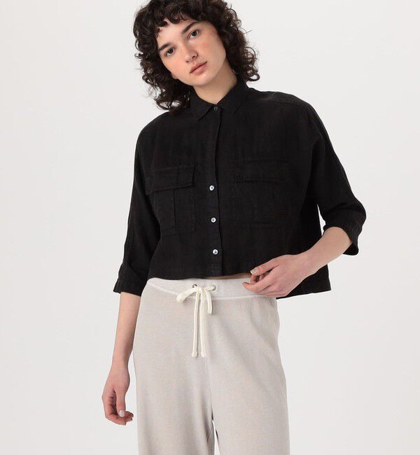JAMES PERSE「ライトウェイトリネン クロップドシャツ WKO3149」|シャツ・ブラウス|