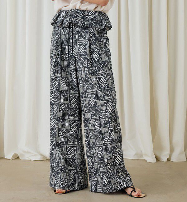 DES PRES「パッチワークレースプリント フリルストレートパンツ」|その他|