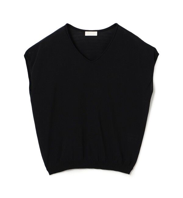 Ballsey「サスティナブルコットンナイロン Vネックノースリーブプルオーバー」|ニット・セーター|19 ブラック