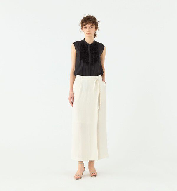 TOMORROWLAND collection「レーヨンリネンオックス サイドスリットスカート」|タイト|