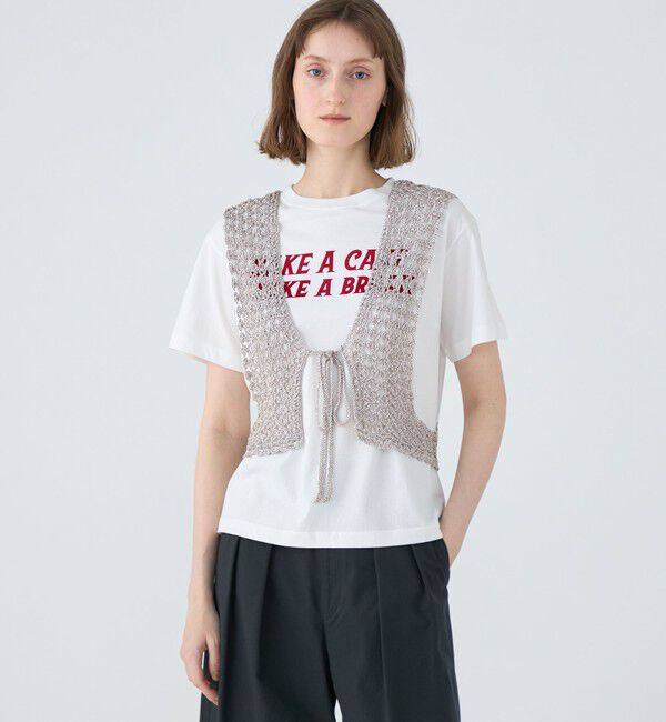 MACPHEE「メタリッククロシェ フロンタブルベスト」|ベスト・ジレ|