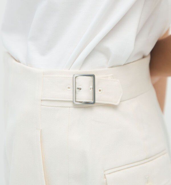 CABaN「コットンシルクストレッチ デニムフレアパンツ」|チノ|