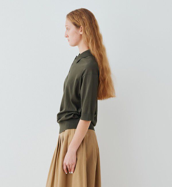 GALERIE VIE「クレープコットン ポロカラープルオーバー」|ニット・セーター|