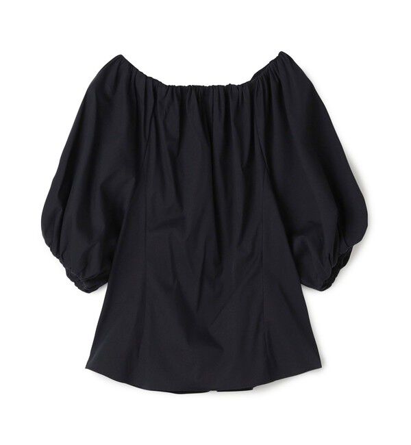 DES PRES「ストレッチポプリン ギャザーブラウス」|シャツ・ブラウス|19 ブラック