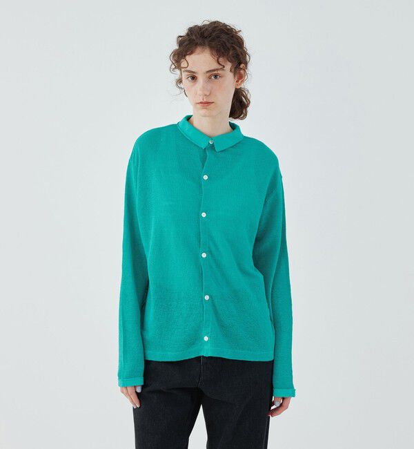 TOMORROWLAND GOODS「【別注】Ｖ::room ヘンプピケ ポロカラーシャツ」|シャツ・ブラウス|