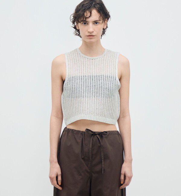 BACCA「【一部WEB先行予約】オーロラフィルム リネンベスト」|ニット・セーター|