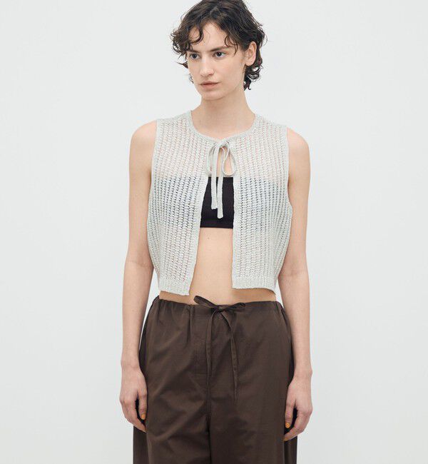 BACCA「【一部WEB先行予約】オーロラフィルム リネンベスト」|ニット・セーター|