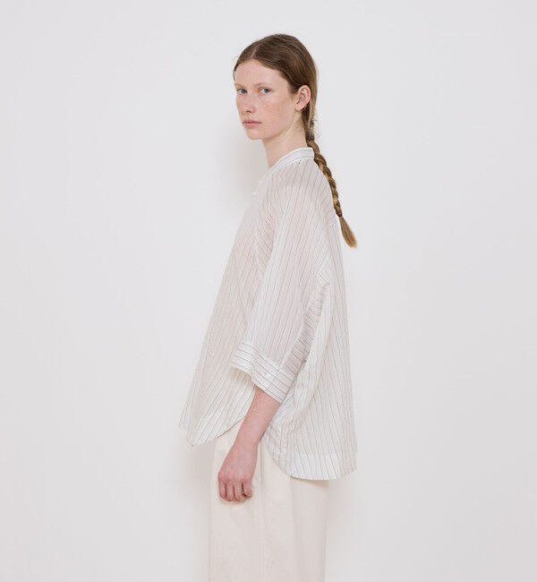 GALERIE VIE「コットンシルクオーガンジー ワイドバランスシャツ」|シャツ・ブラウス|