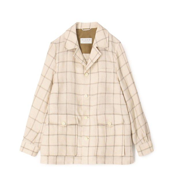 TOMORROWLAND MENS「リネン ダブルポケット シャツジャケット SOLBIATI」|ブルゾン・スタジャン|44 ホワイト系