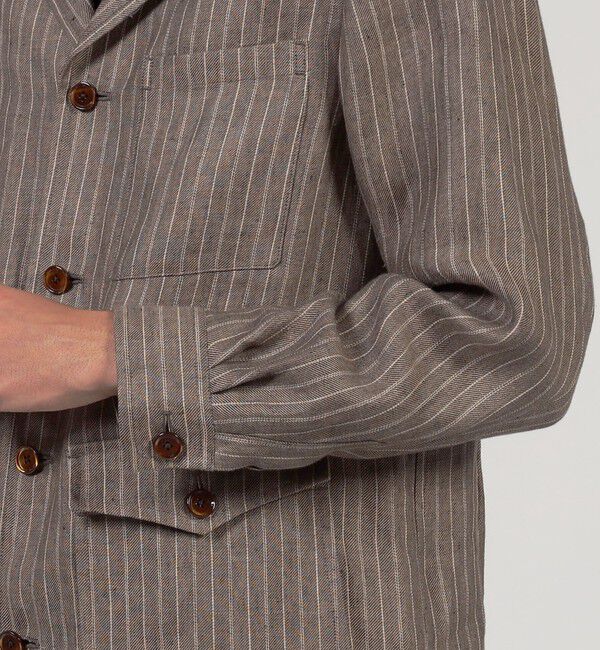 TOMORROWLAND MENS「リネン ダブルポケット シャツジャケット SOLBIATI」|ブルゾン・スタジャン|