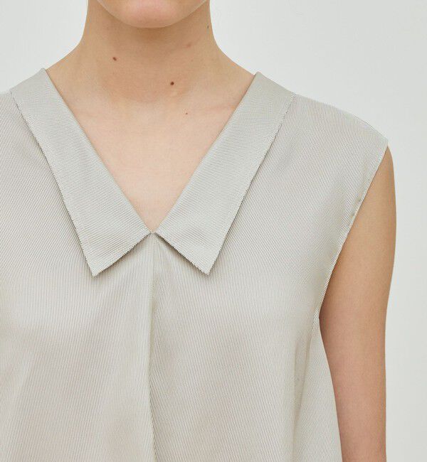 DES PRES「シルクストライプ スカーフラインブラウス」|シャツ・ブラウス|