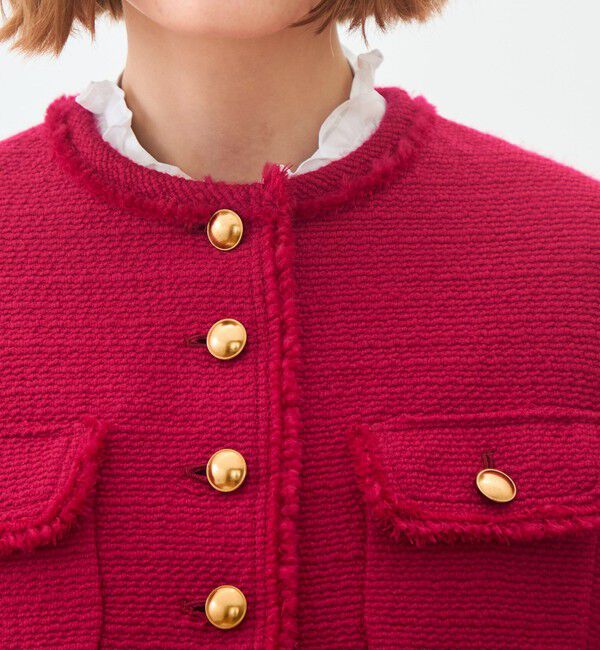 TOMORROWLAND collection「ブークレーファンシー クルーネックジャケット」|ノーカラージャケット|