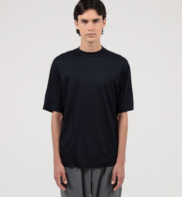 TOMORROWLAND MENS「ウールジャージー モックネック ハーフスリーブカットソー」|Tシャツ・カットソー|