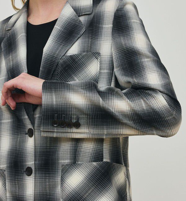 DES PRES「アキハ オンブレーチェック  シングルジャケット」|テーラードジャケット|