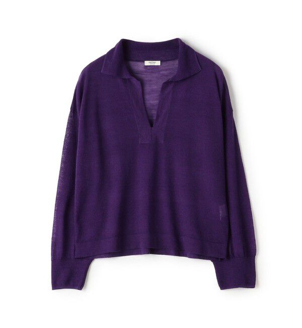MACPHEE「シアーウールブレンド スキッパープルオーバー」|ニット・セーター|75 パープル