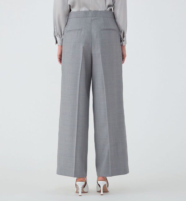 TOMORROWLAND collection「ZELANDER GLEN CHECK タックワイドパンツ」|スラックス|