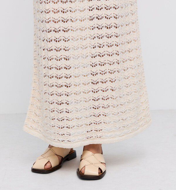 BACCA「パイルレース ノースリーブロングドレス」|ワンピース|