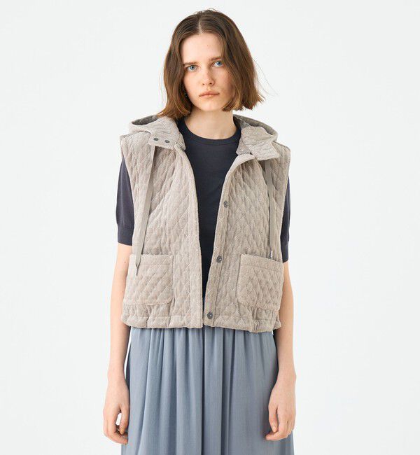 Ballsey「キルティングベロア ショートベスト」|ベスト・ジレ|