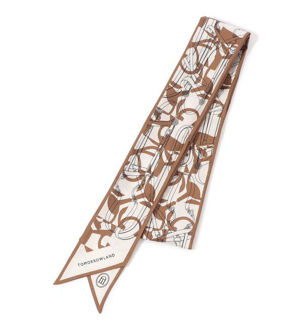 TOMORROWLAND GOODS「Atelier TOMORROWLAND BIT MOTIF BANDEAU シルクスカーフ」|バンダナ・スカーフ|44 ベージュ系