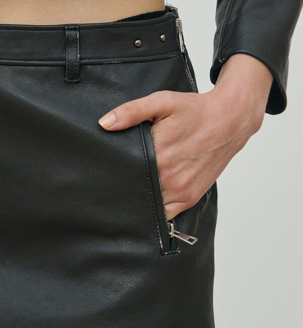 DES PRES「ヴィンテージレザー ローライズミニスカート」|スカート|