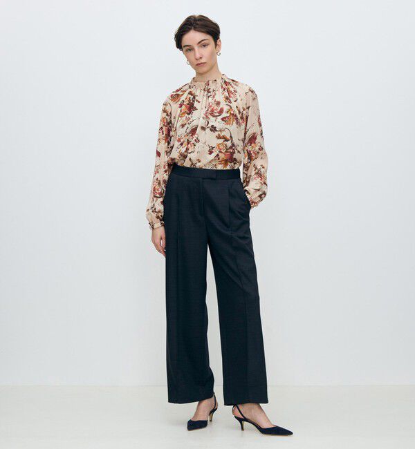 TOMORROWLAND collection「オータムガーデンプリント ネックギャザーブラウス」|シャツ・ブラウス|