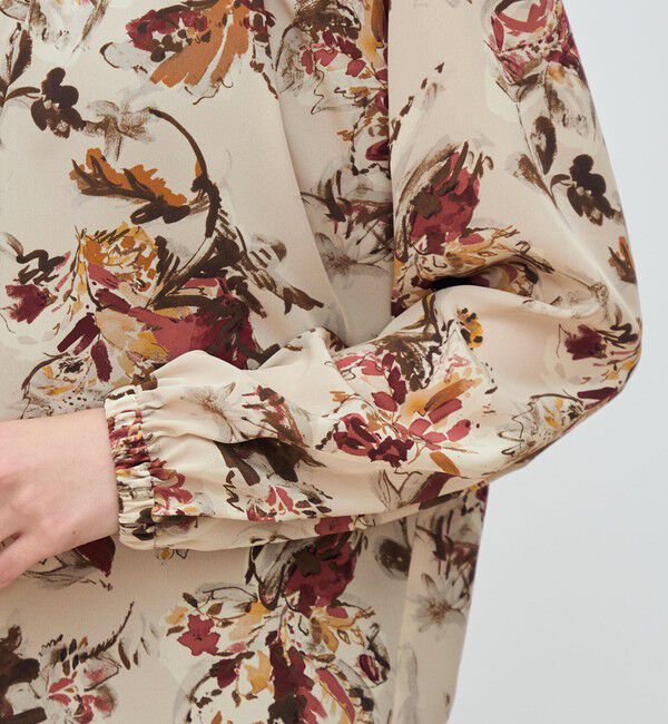 TOMORROWLAND collection「オータムガーデンプリント ネックギャザーブラウス」|シャツ・ブラウス|