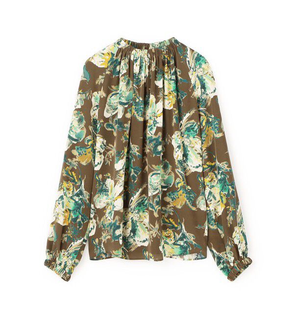 TOMORROWLAND collection「オータムガーデンプリント ネックギャザーブラウス」|シャツ・ブラウス|48 ブラウン系