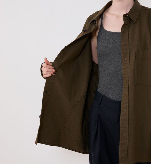 GALERIE VIE「ストーンウェーブコットン オーバーシャツブルゾン」|ミリタリージャケット|