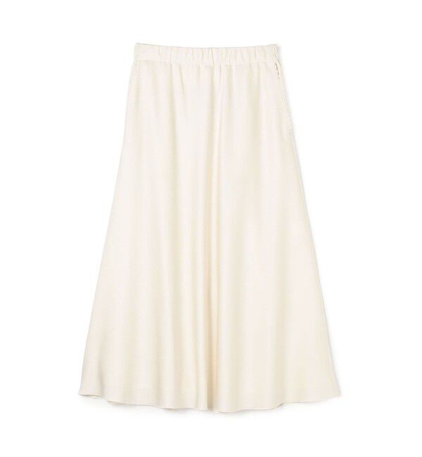 DES PRES「サテンジョーゼット セミマーメイドスカート」|フレア|11 ホワイト
