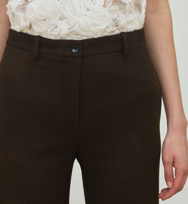 DES PRES「ナチュラルストレッチウール セミフレアパンツ」|スラックス|