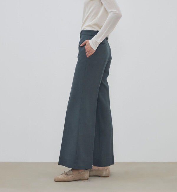DES PRES「ナチュラルストレッチウール セミフレアパンツ」|スラックス|