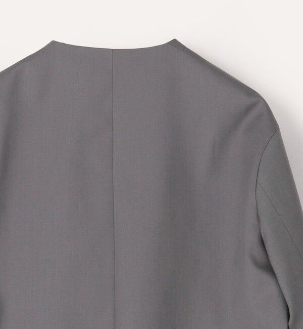GALERIE VIE「ウォッシャブルギャバジン カラーレスジャケット」|ノーカラージャケット|