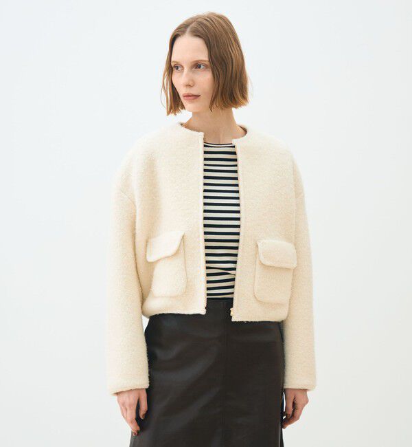 TOMORROWLAND collection「シープニット ジップアップブルゾン」|ブルゾン・スタジャン|