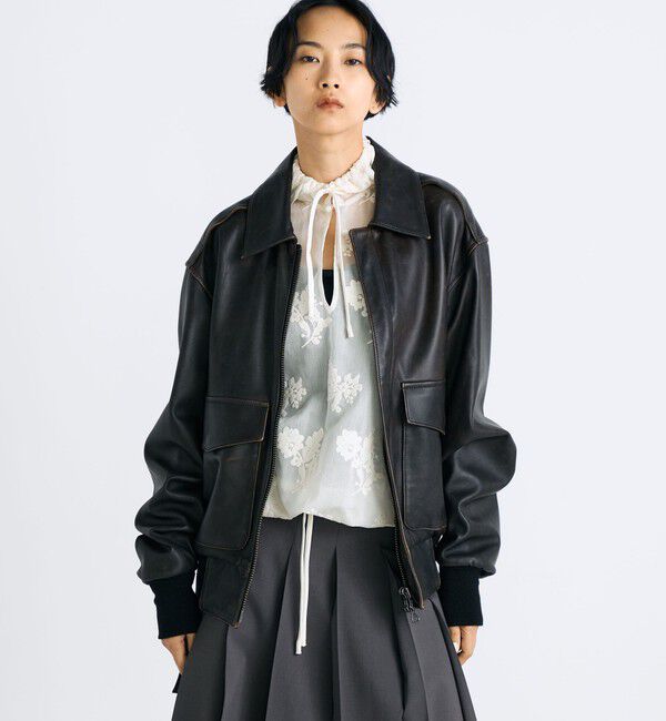 Edition「クラッシュレザー A-2ジャケット」|ダッフルコート|