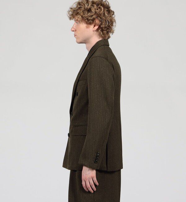 TOMORROWLAND MENS「ウールアクリルナイロンストライプ ダブルブレステッド6Bジャケット」|テーラードジャケット|