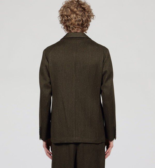 TOMORROWLAND MENS「ウールアクリルナイロンストライプ ダブルブレステッド6Bジャケット」|テーラードジャケット|