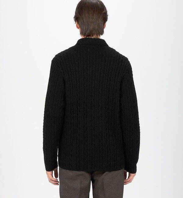 TOMORROWLAND MENS「ウールケーブルニット ダブルブレスト4Bジャケット」|ニット・セーター|